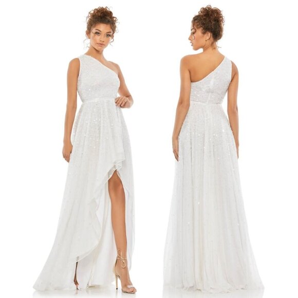 Mac Duggal Dresses & Skirts - Mac Duggal Sequin One Shoulder High Low Dress Gown